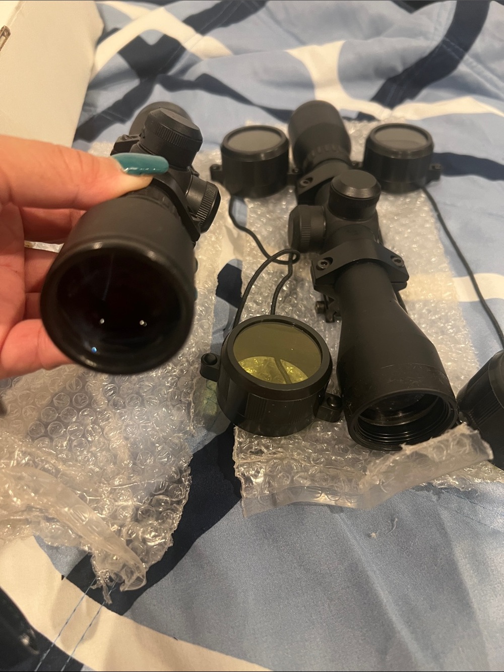 Matte Black Rifle Scope with Flip-Up Lens Covers